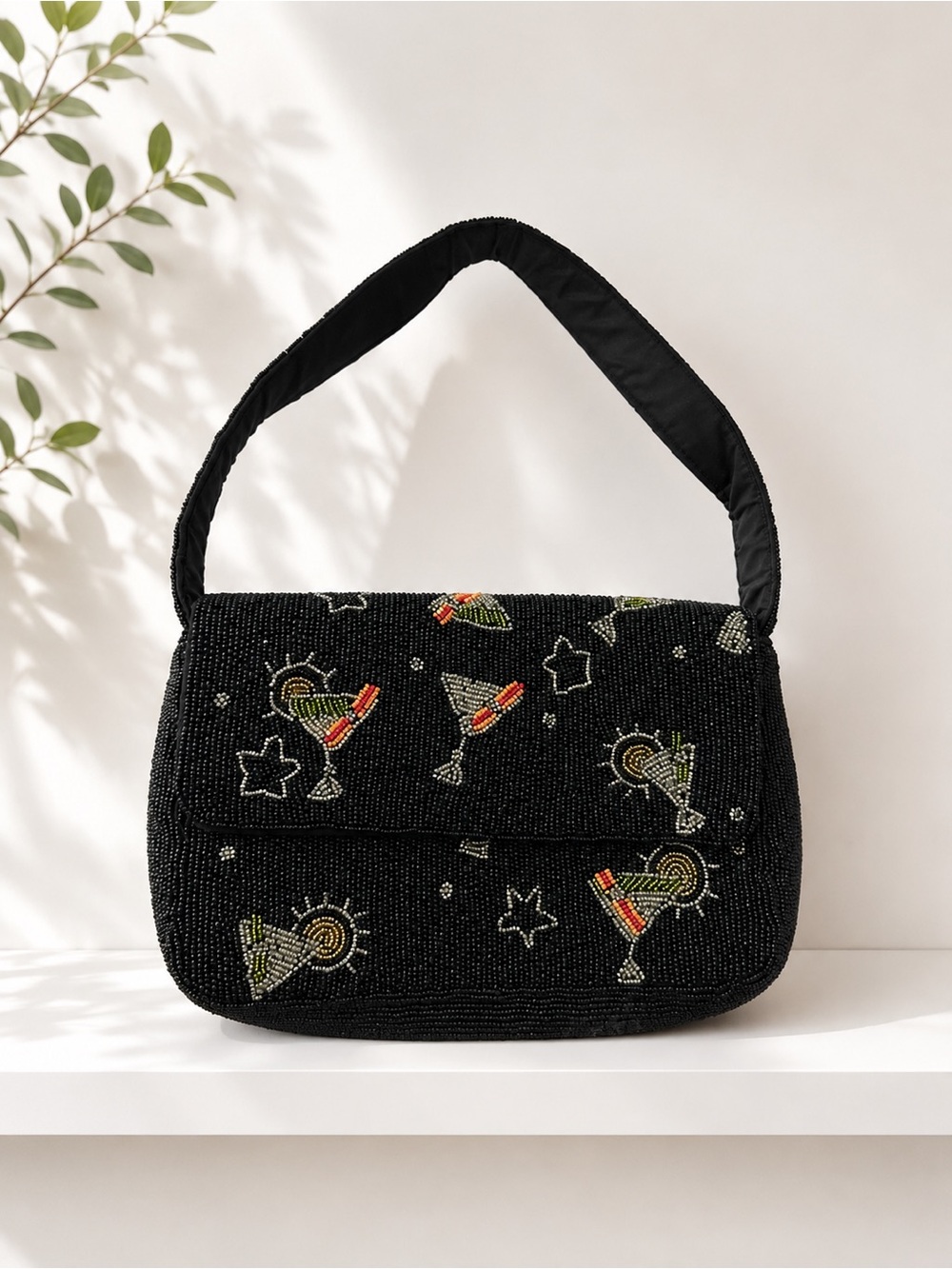✨ Handcrafted in India Beaded Cocktail Shoulder Bag